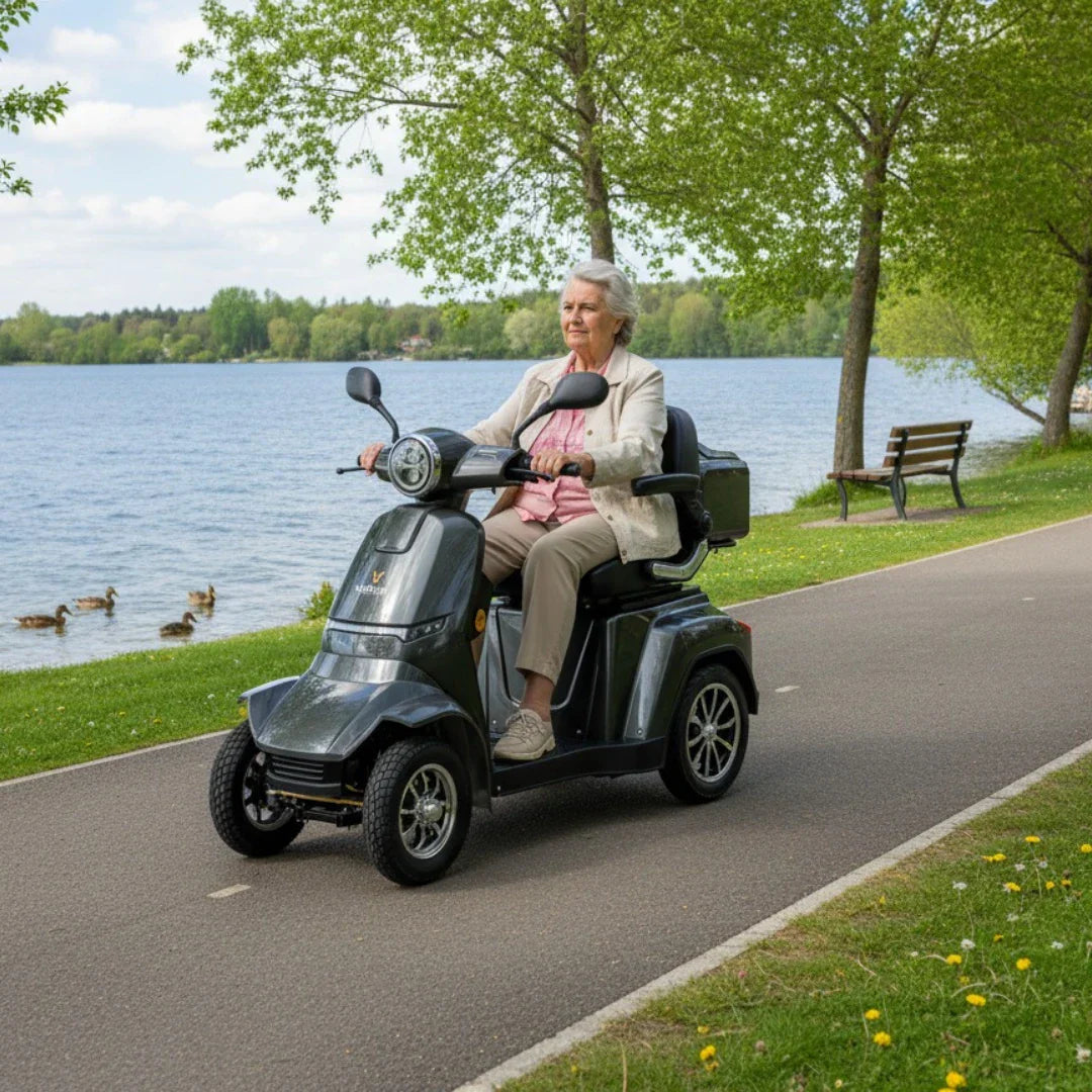 Veleco Gravis – woman riding by lake