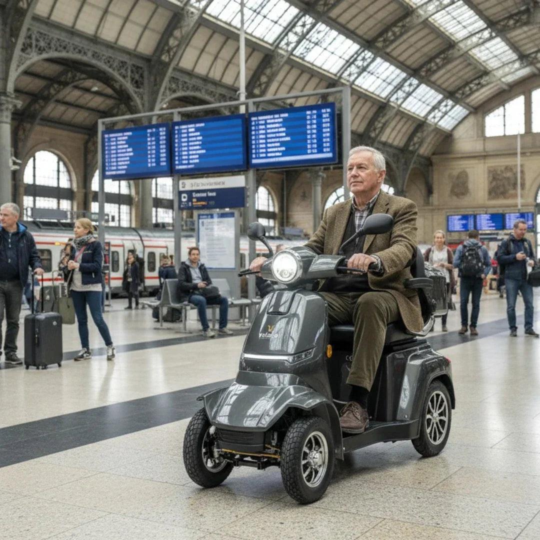 Veleco Gravis – man riding in train station