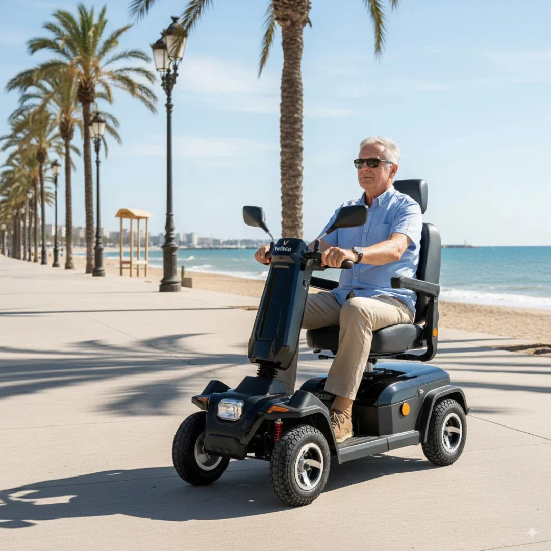 Veleco Sharpy – man riding on beach promenade