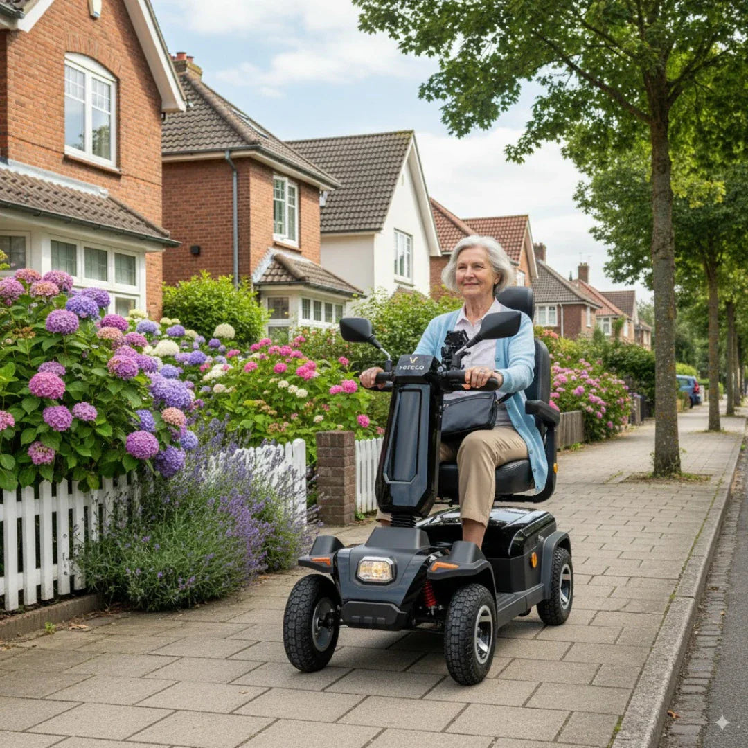 Veleco Sharpy – elderly woman riding on pavement
