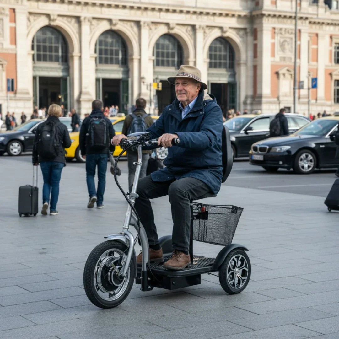 Veleco ZT16 – man riding in city square