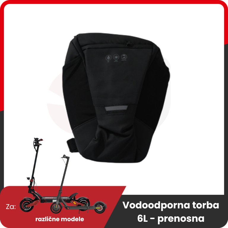 Portable Bag for Electric Scooter – black portable bag, scooter in background