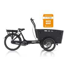 Vogue Cargo 3 electric bike with large cargo box and Beste Koop award sticker