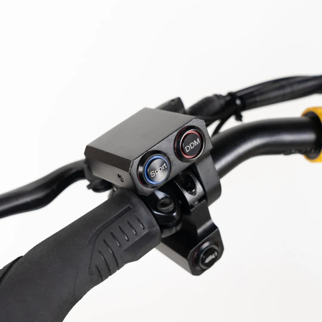 Electric Scooter Vsett 11 Super features a sleek handlebar control panel with Sport and DDM buttons.