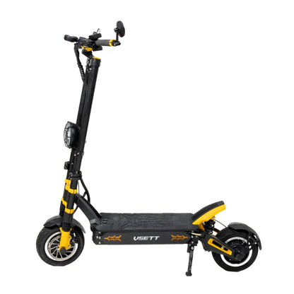 Electric Scooter Vsett 11 Super features a sleek black and yellow design, robust frame, and large wheels.