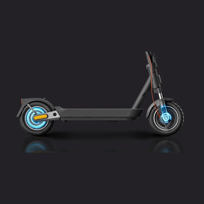 Electric Scooter Xiaomi 5 Pro features a sleek design, illuminated wheels, and sturdy construction for durability.