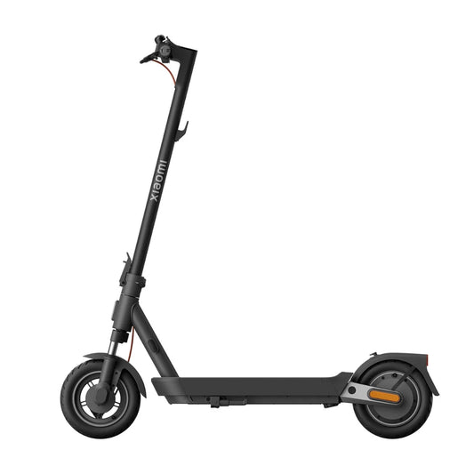 Electric Scooter Xiaomi 5 Pro features a sleek black design, sturdy build, and durable wheels for smooth rides.