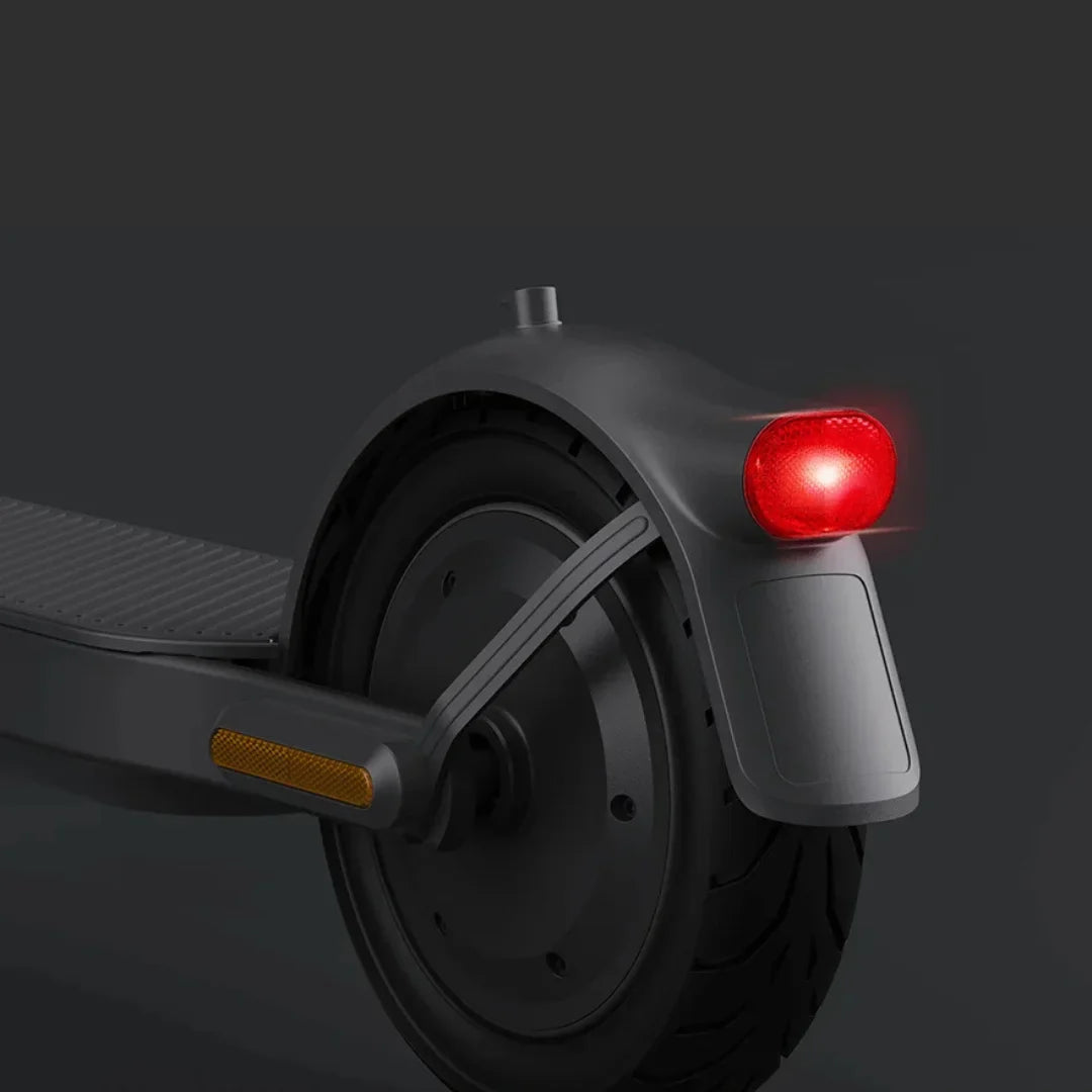 Electric Scooter Xiaomi Elite features a sleek design, showcasing a rear red light for safety.