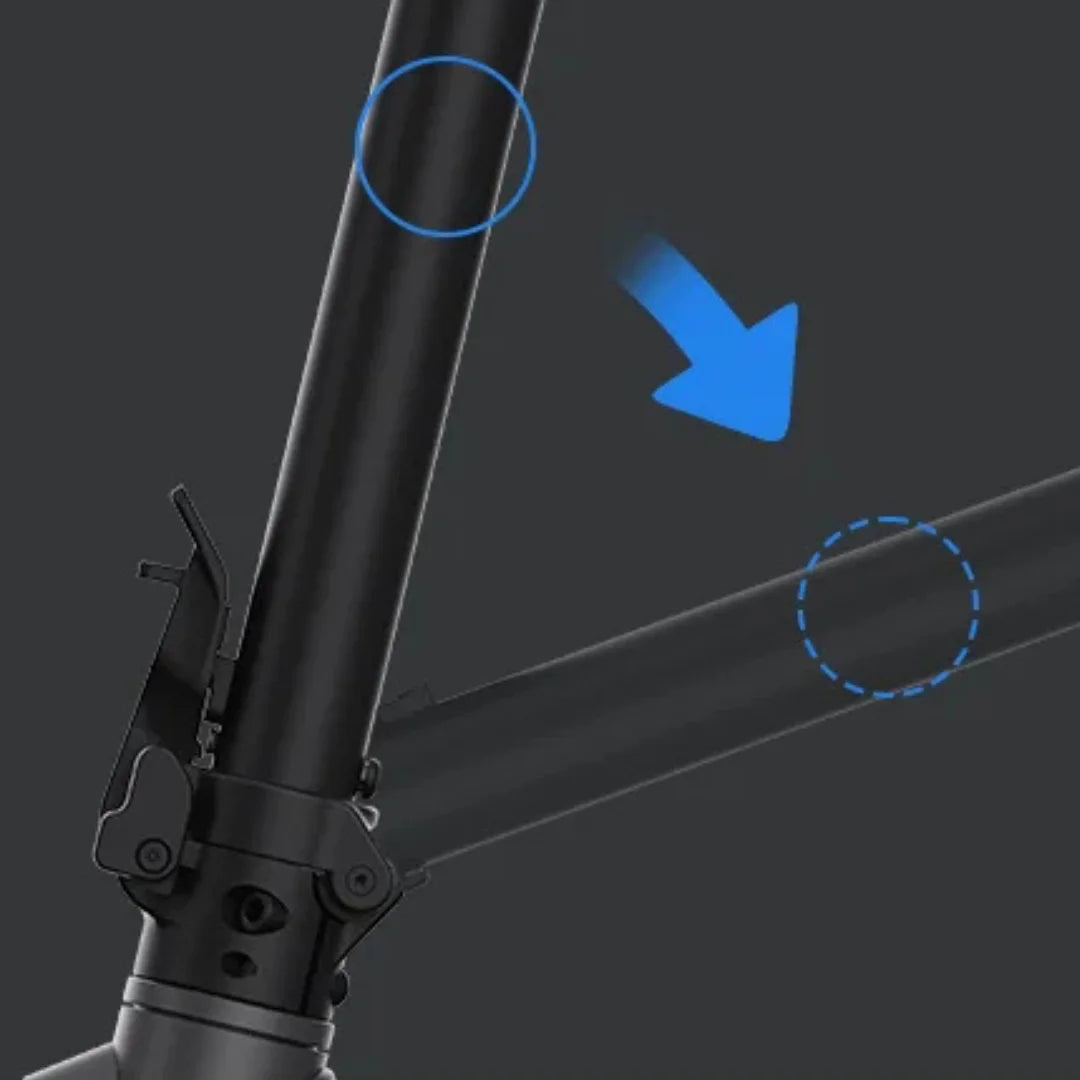 Electric scooter Xiaomi Elite – folding mechanism detail, stem folding