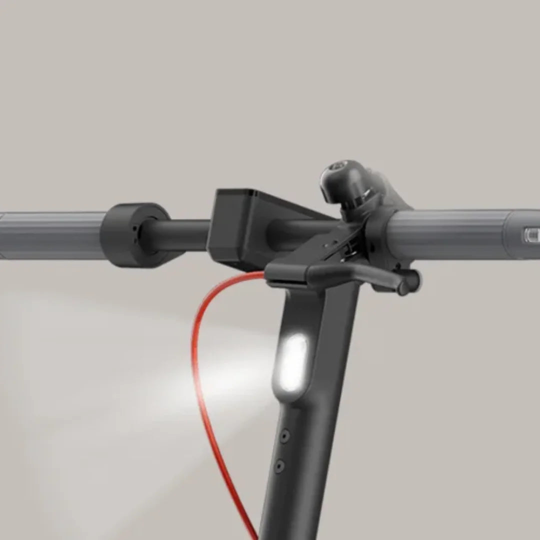 Electric scooter Xiaomi 5 MAX GL – handlebar and headlight close-up