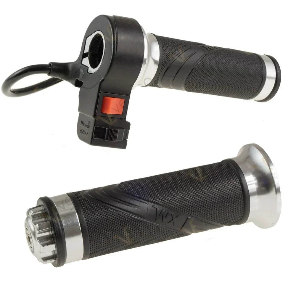 Shifter Set for Veleco ZT16 – two black and silver handlebar grips