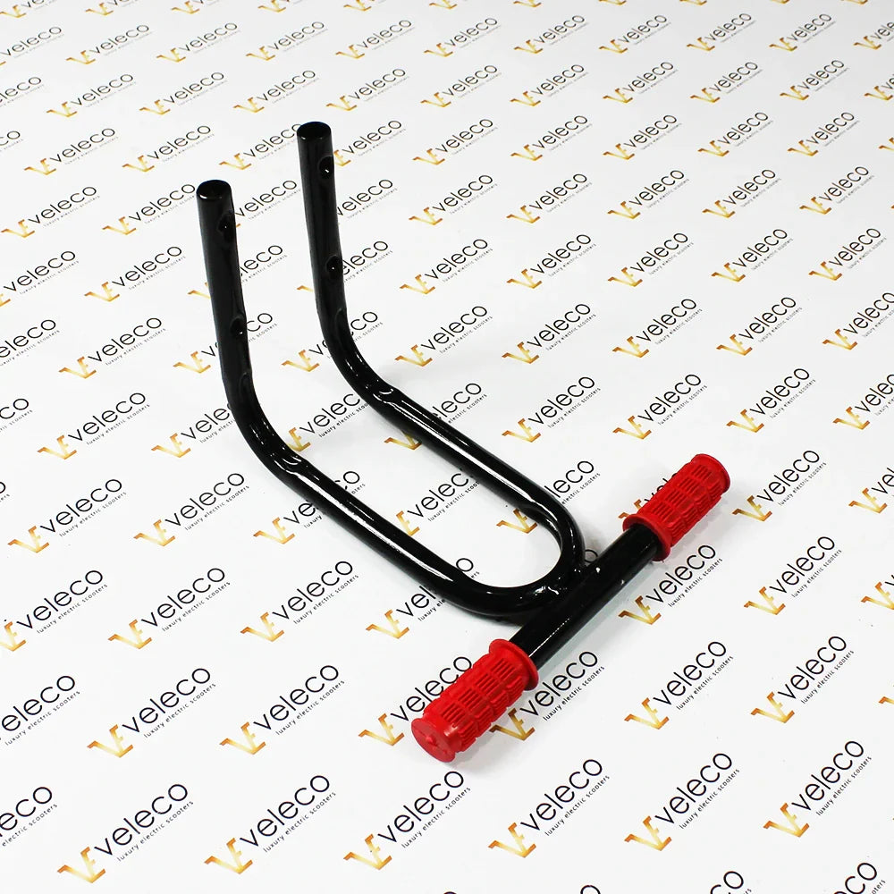 Child seat holder for Veleco ZT16 – black U-shaped mount with red grips