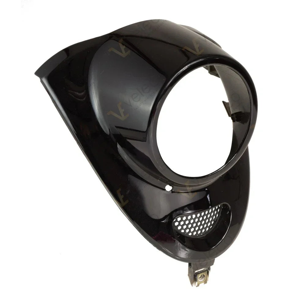 Black Headlight Cover for Veleco ZT63 – black front three-quarter view