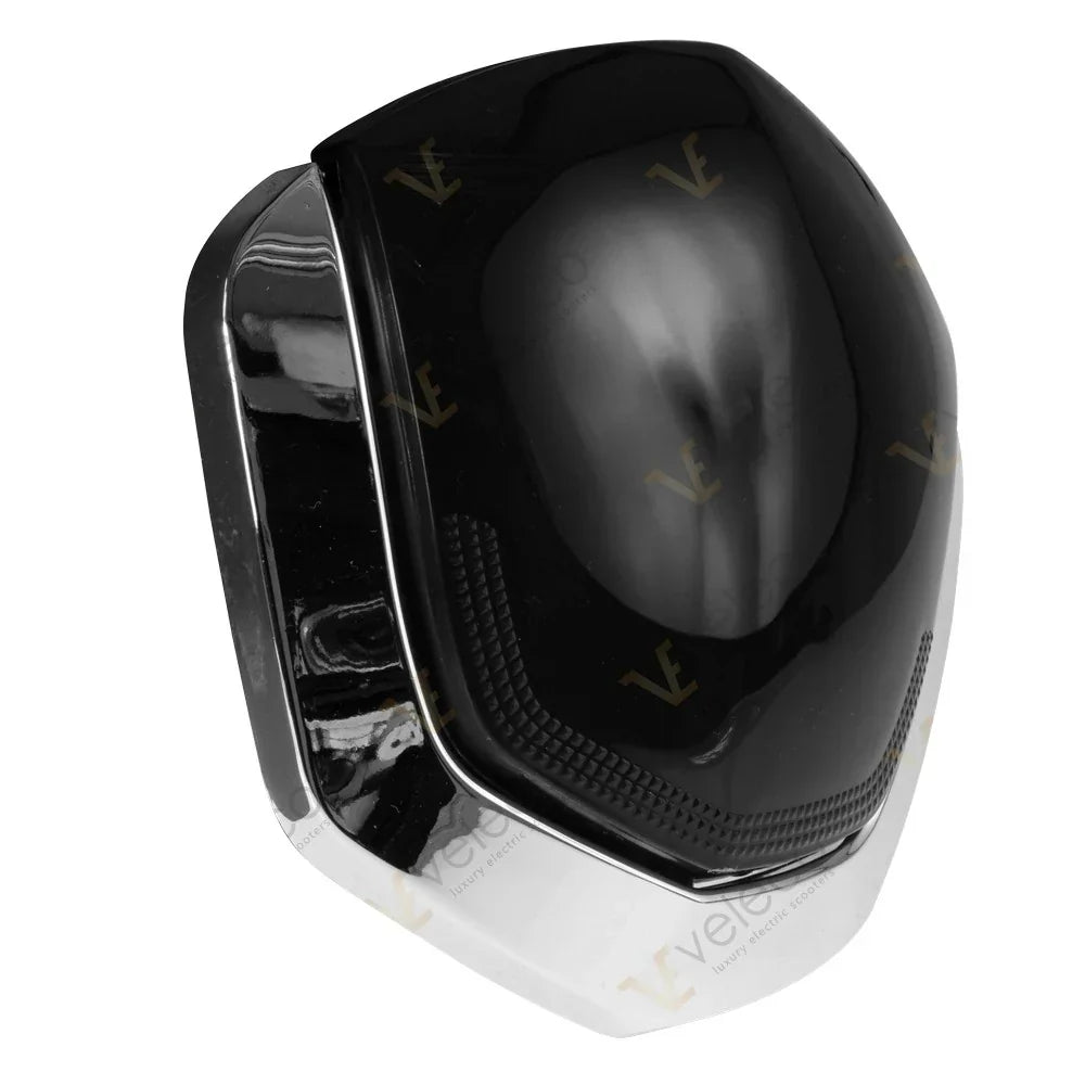 Black Cover with Chrome for Veleco ZT63 – black and chrome cover, angled view