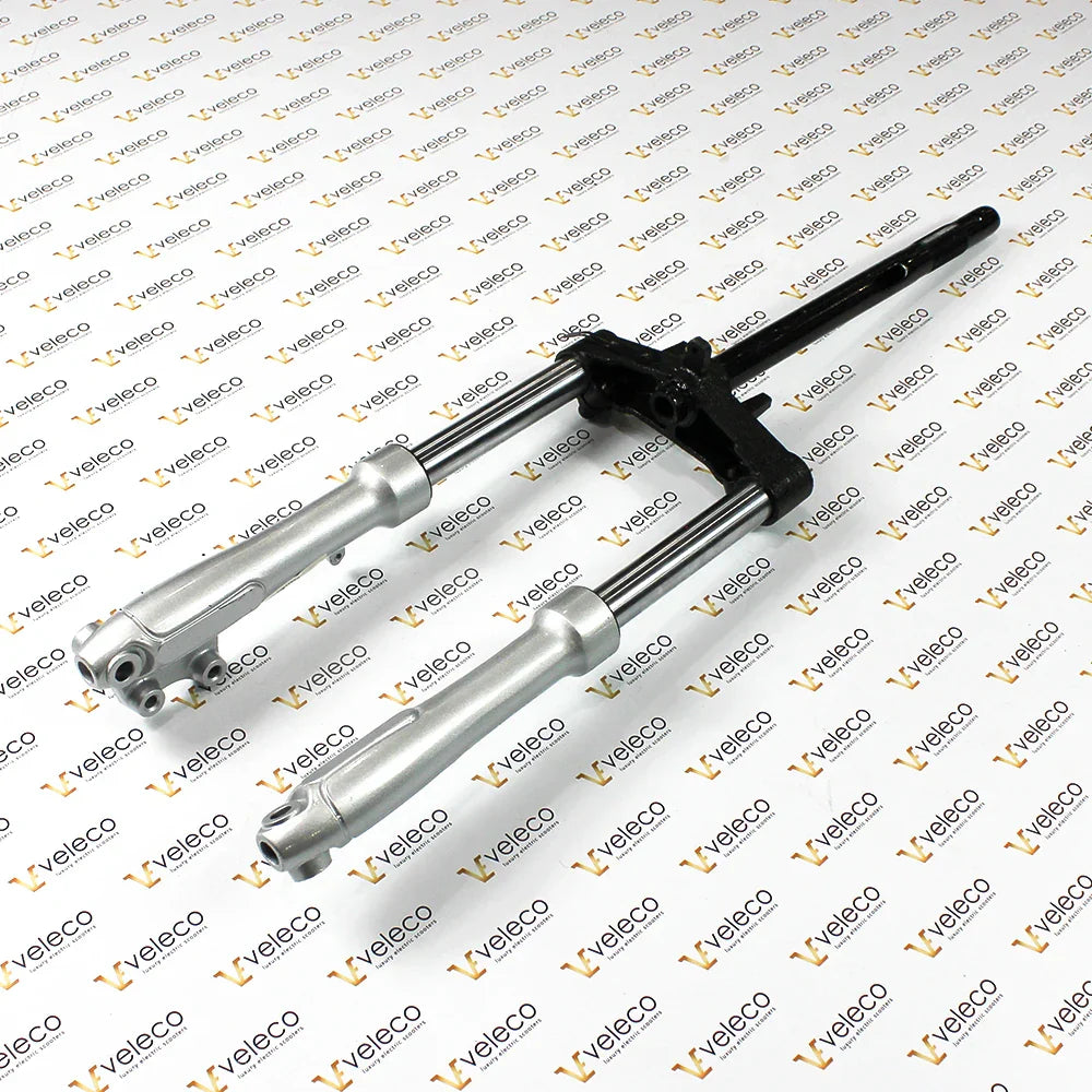 Front Fork for Veleco ZT63 – front fork assembly, silver and black