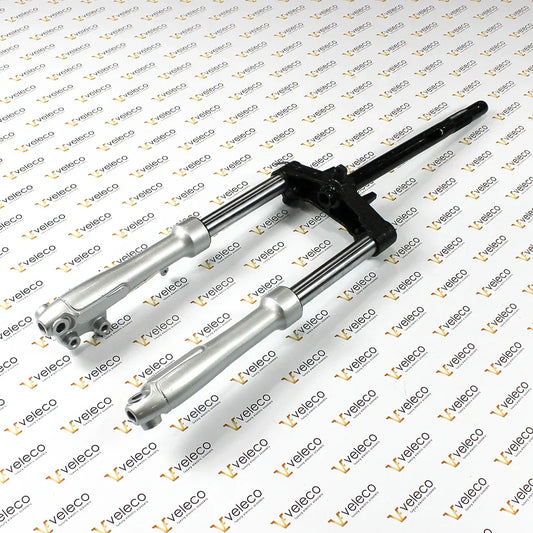 Front Fork for Veleco ZT63 – front fork assembly, silver and black