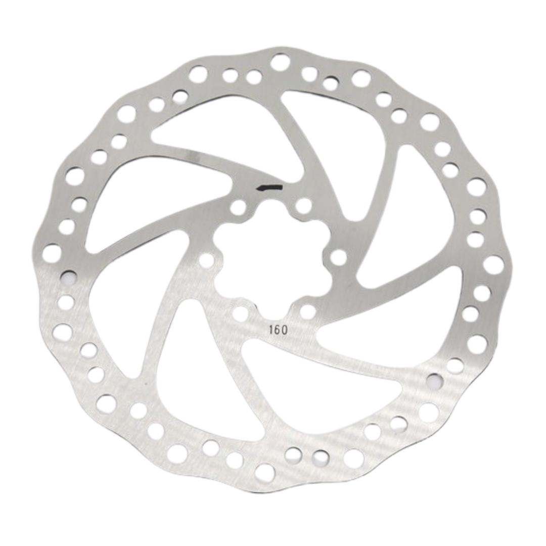Original Brake Discs with 6 Holes – single 160mm brake disc, top view