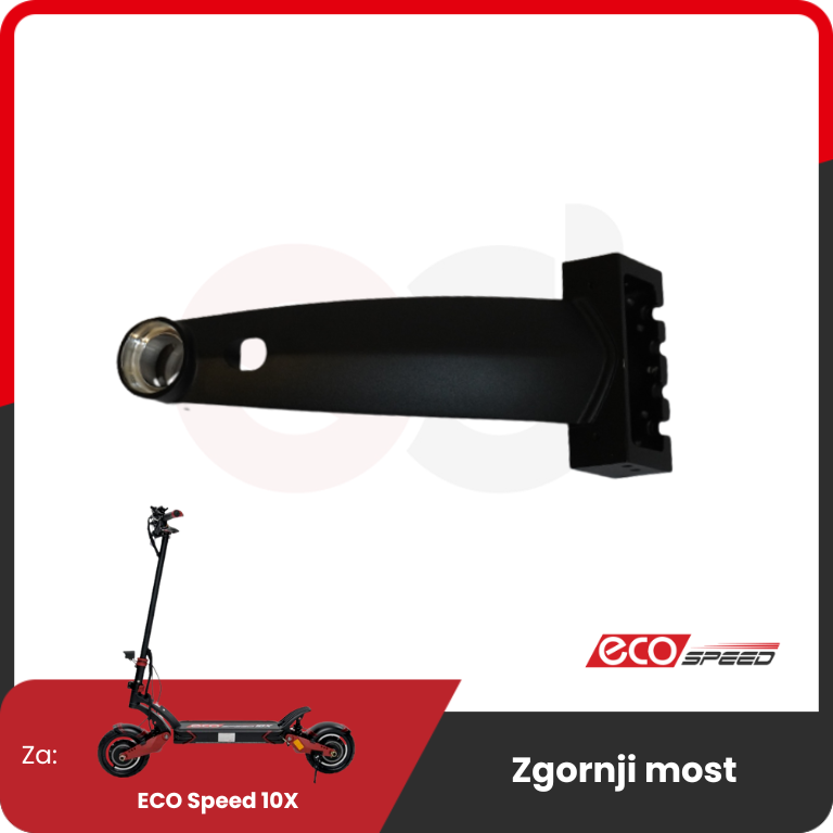 Upper Bridge for ECO Speed 10X – black metal component, top view