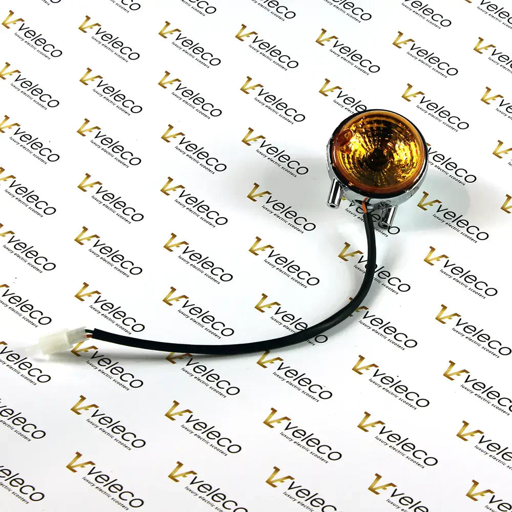 Rear Left Indicator for Veleco ZT63 – round amber indicator with wiring
