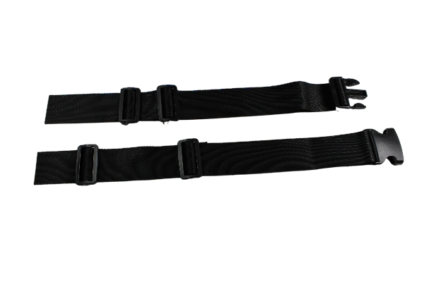 Seatbelt for Veleco Cosmo – two black seatbelt straps with buckles