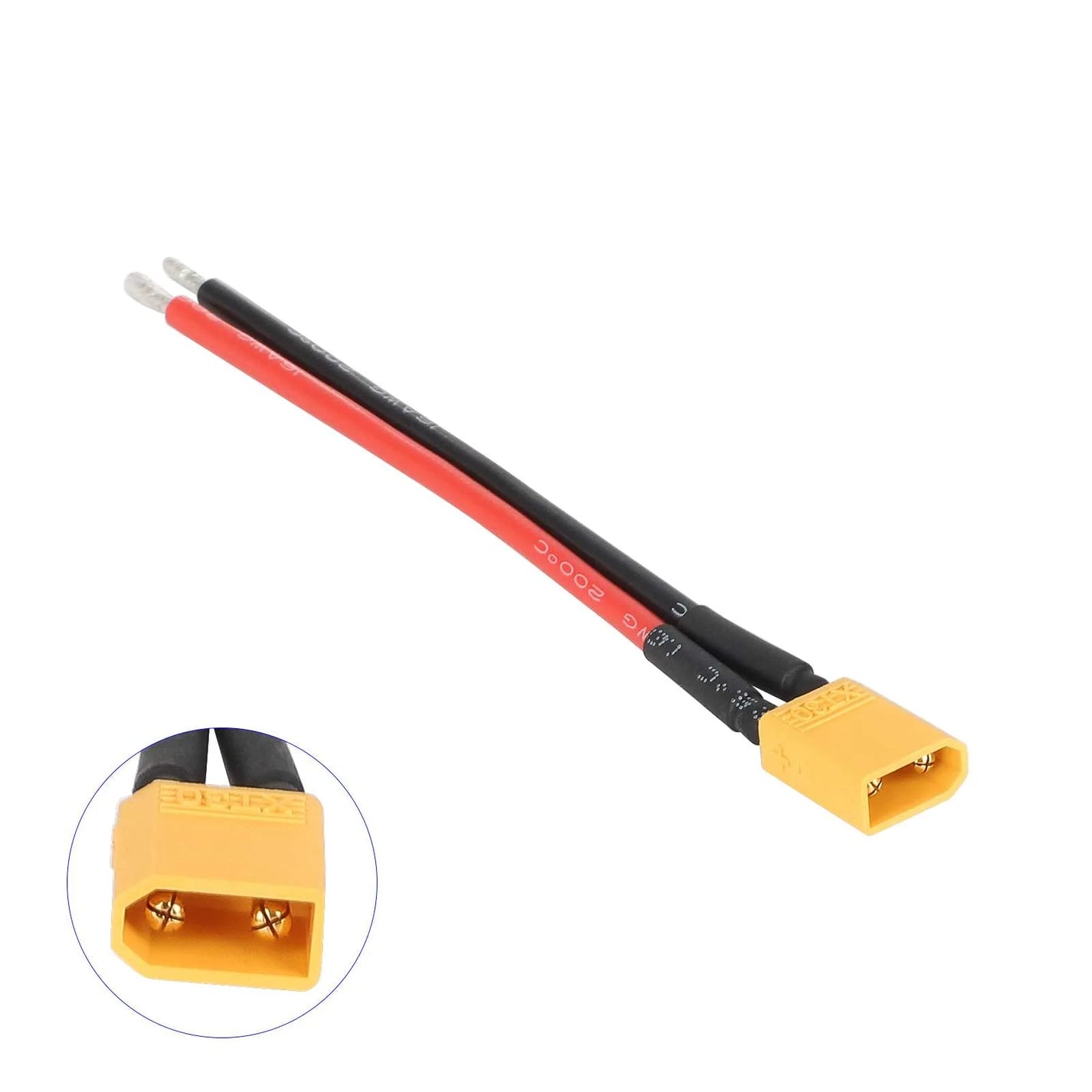 Battery Cable with XT30 Male Plug, 14 AWG – 3/6