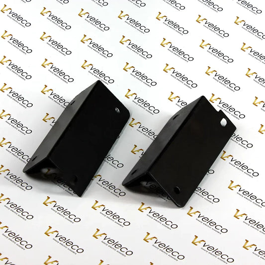 Armrest Mounting Plate for Veleco Draco – two black L-shaped brackets