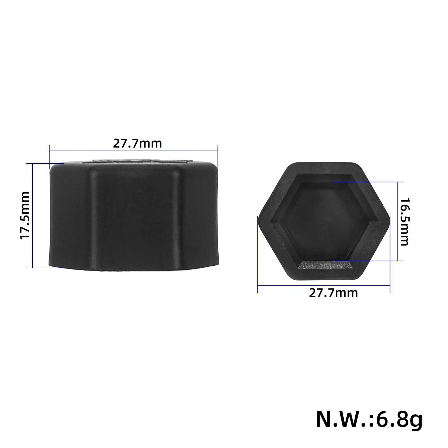 Black plastic cover for swingarm shaft nut for Kukirin
