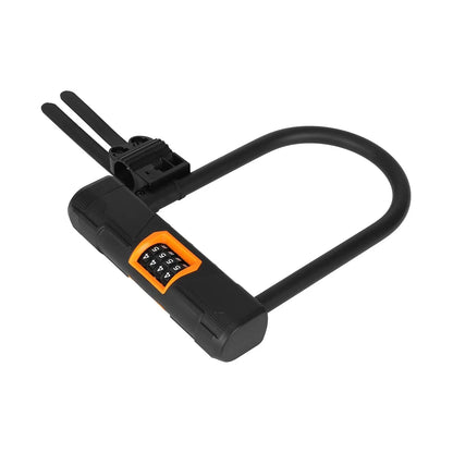 Black U-lock with numerical combination for electric bicycle or scooter