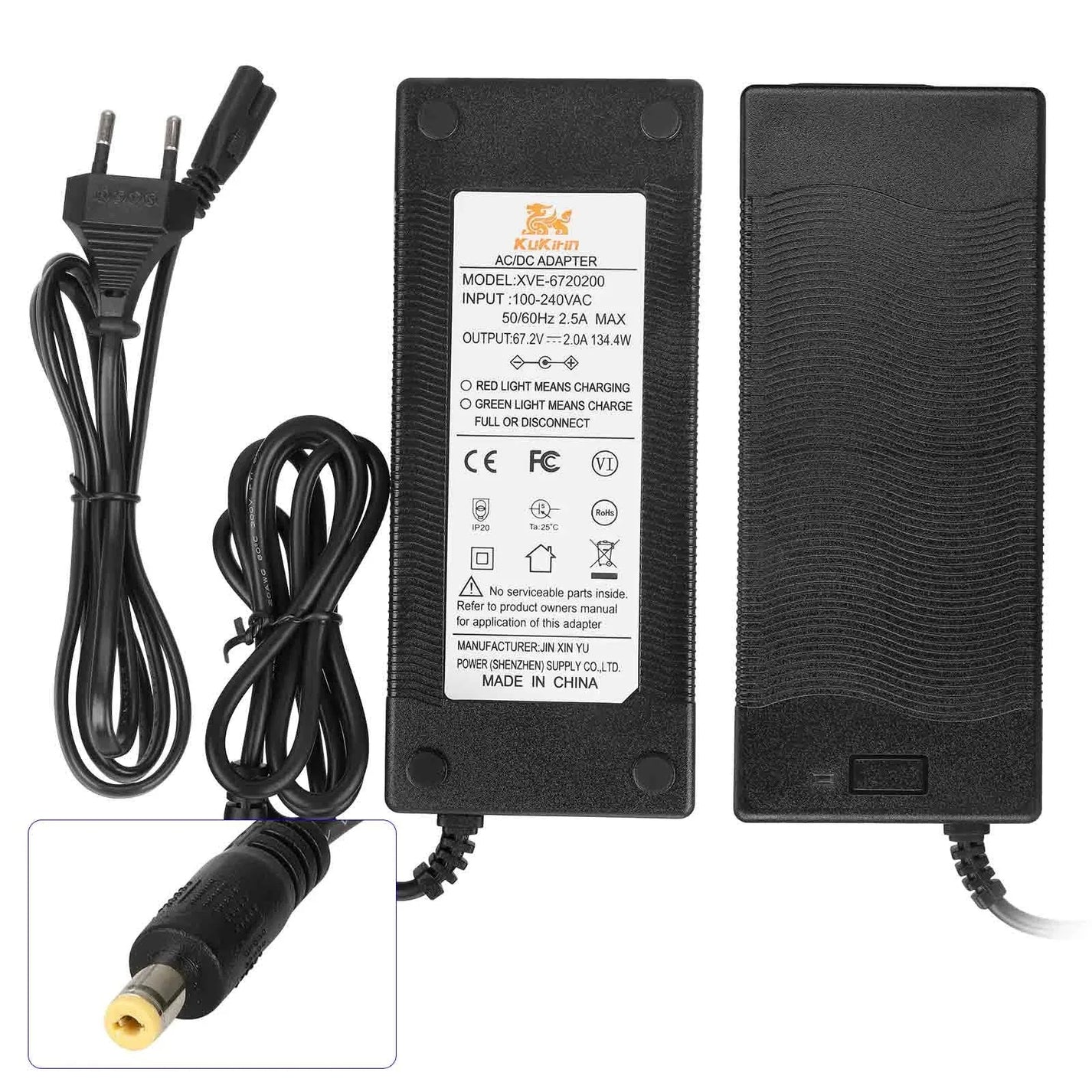 Charger for Kukirin G4 67.2V 2.0A DC2.1