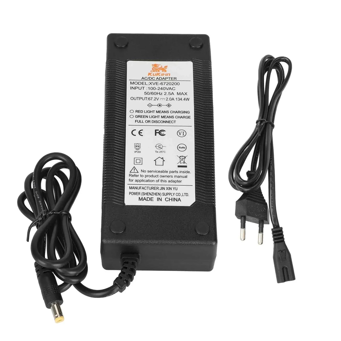Charger for Kukirin G4 67.2V 2.0A DC2.1