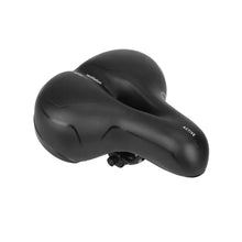 Comfortable bicycle saddle with reflective stickers