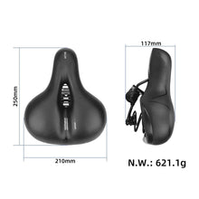 Comfortable bicycle saddle with reflective stickers