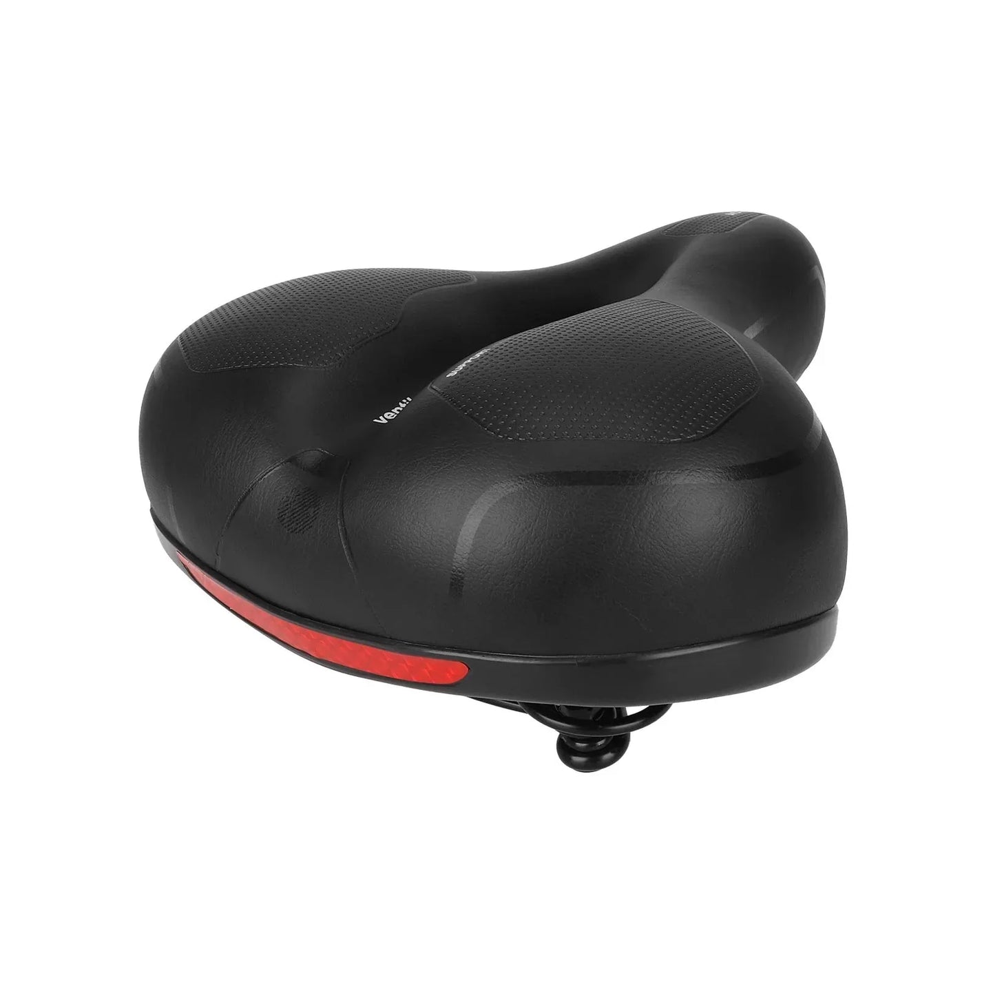 Comfortable bicycle saddle with reflective stickers