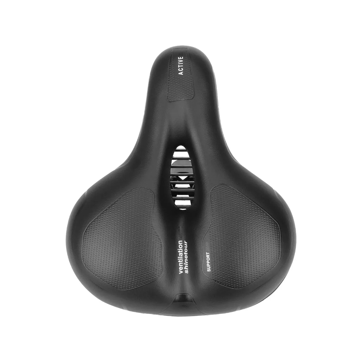 Comfortable bicycle saddle with reflective stickers