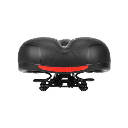 Comfortable bicycle saddle with reflective stickers