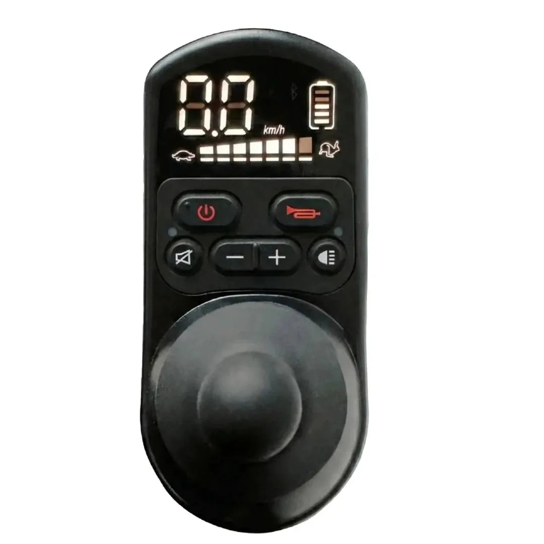 Electric wheelchair ComfyGO G5 / G5 Pro – close-up top view of the black joystick controller with digital display