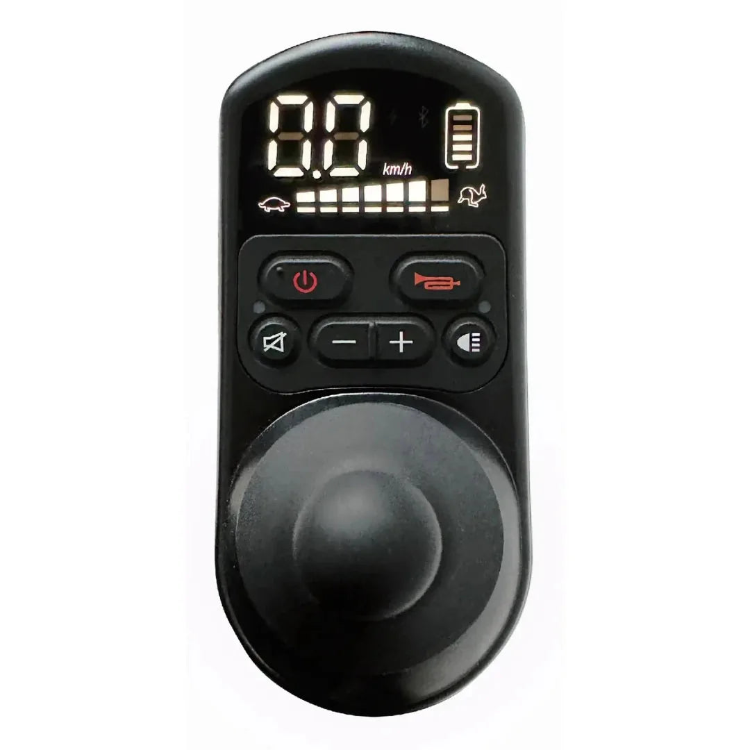 Electric wheelchair ComfyGO IQ-Carbon – close-up of the joystick control panel with digital display