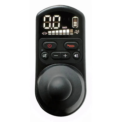 Electric wheelchair ComfyGO IQ-Carbon – close-up of the joystick control panel with digital display