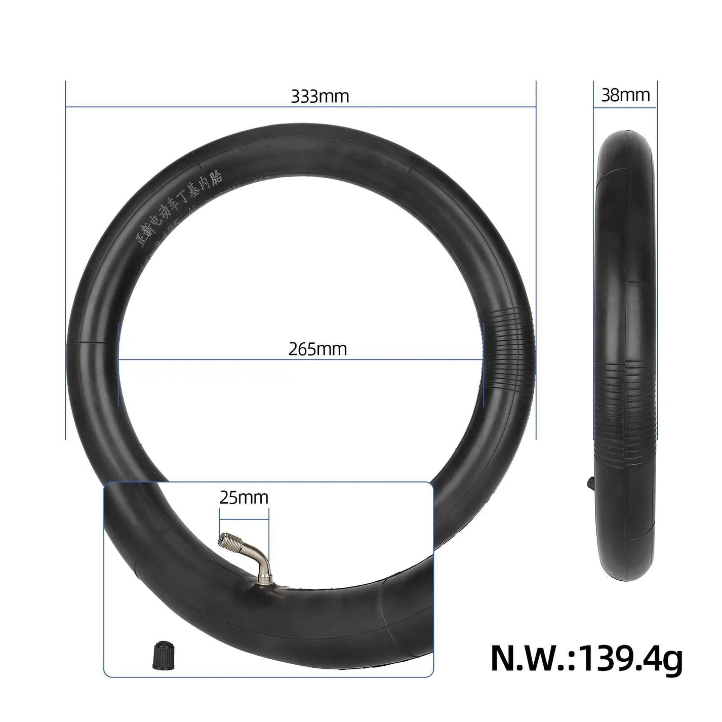 CST inner tube 14x2.125 with curved valve 90°/60° for electric bicycle