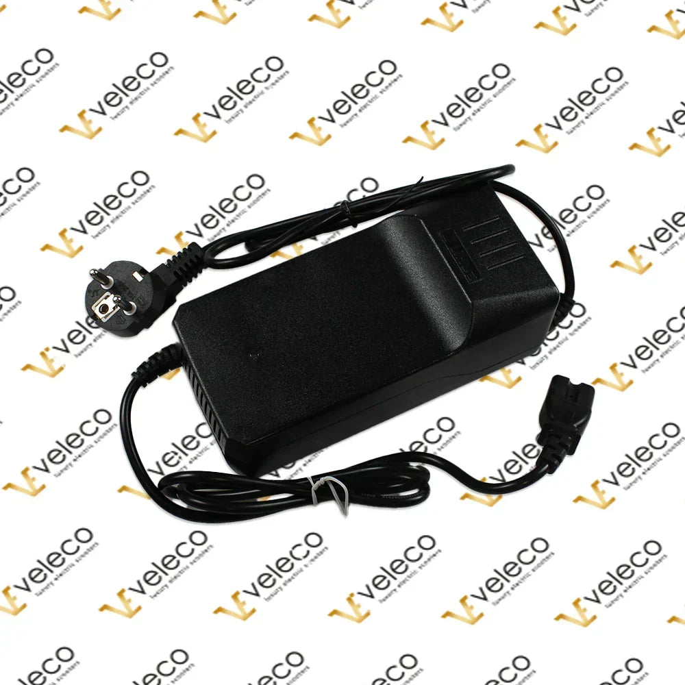 60V Charger for Veleco Cristal – black charger with power cables