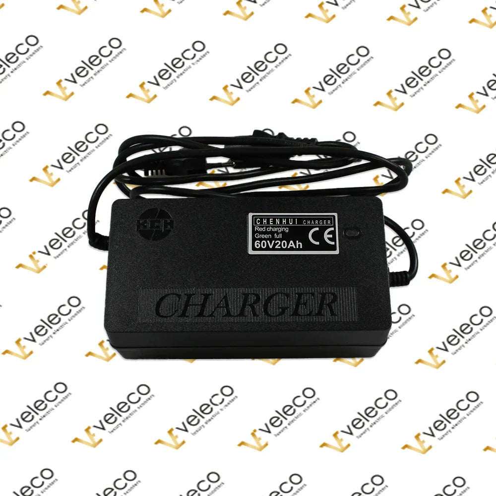60V Charger for Veleco Faster Veleco ZT63 and Veleco Gravis Eu Plug – charger with EU plug and coiled cable