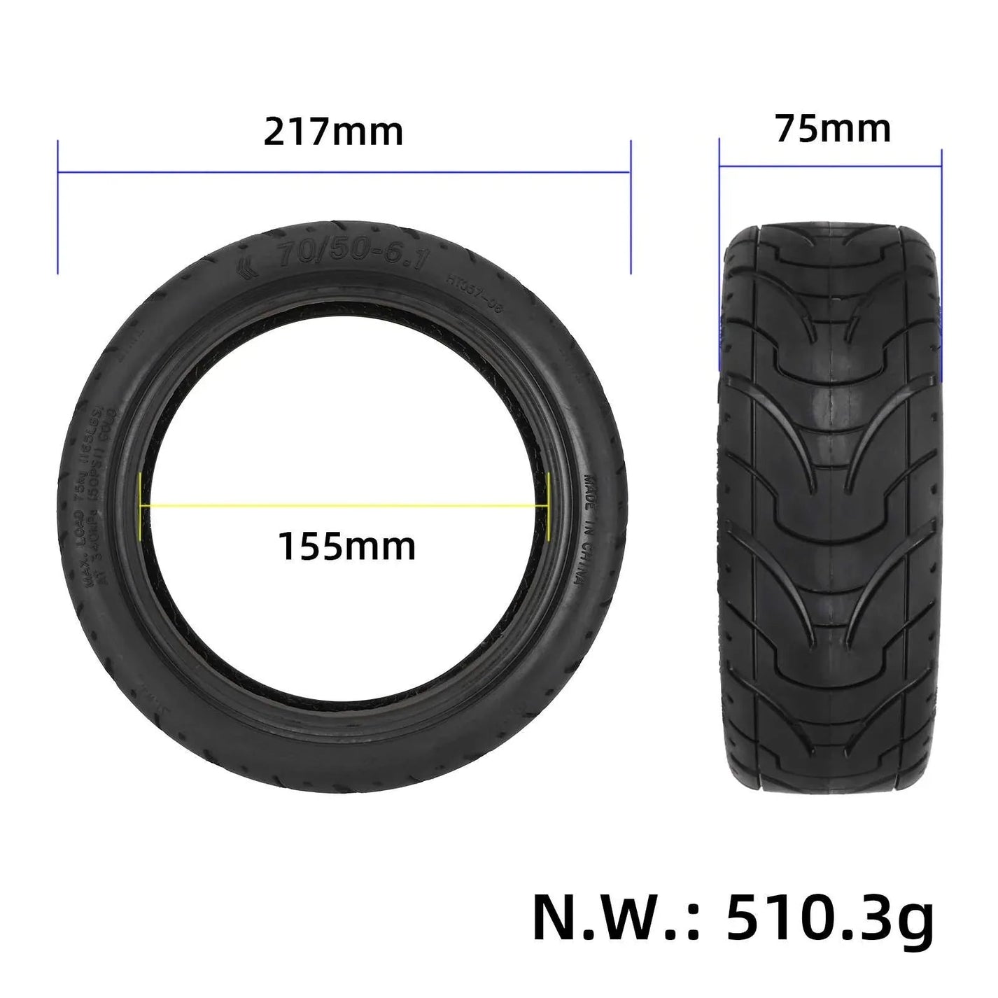 Electric scooter tire 70/50 - 6.1