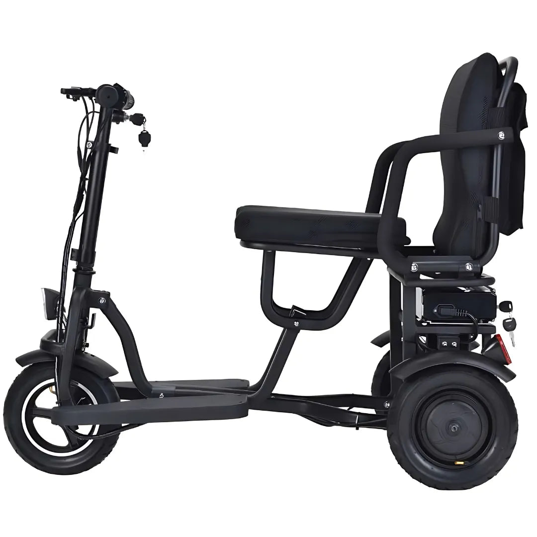 Stranski pogled električnega mobilnega vozička Smartelektro G3 z elegantno črno obliko.