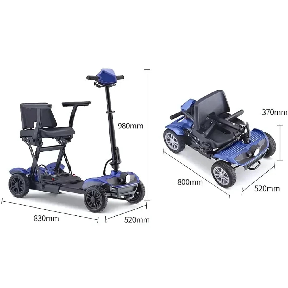 Electric Mobility Scooter Smartelektro F6 features a compact design, adjustable components, and robust wheels.