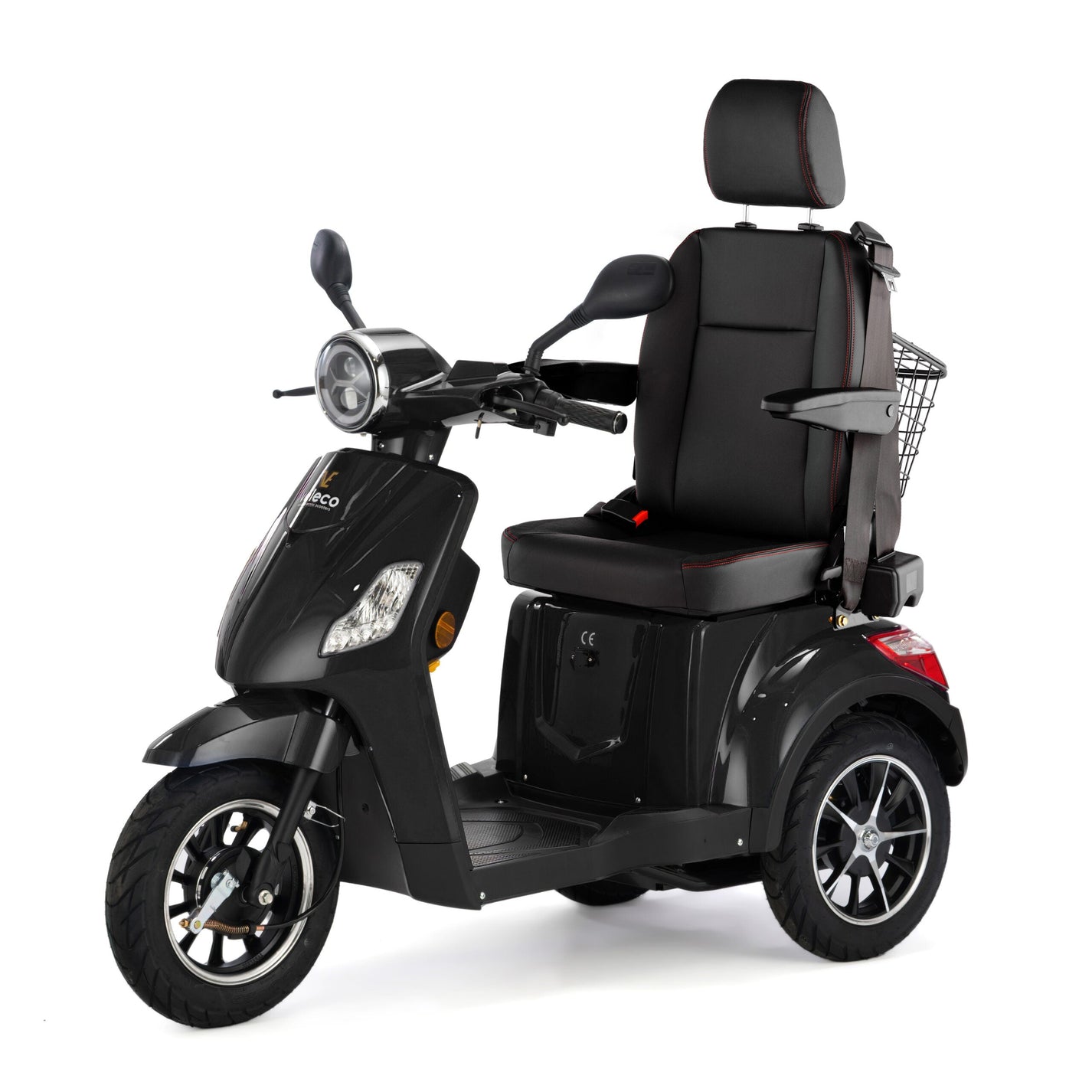 Veleco Draco – black colour variant, headrest, seatbelt, rear basket