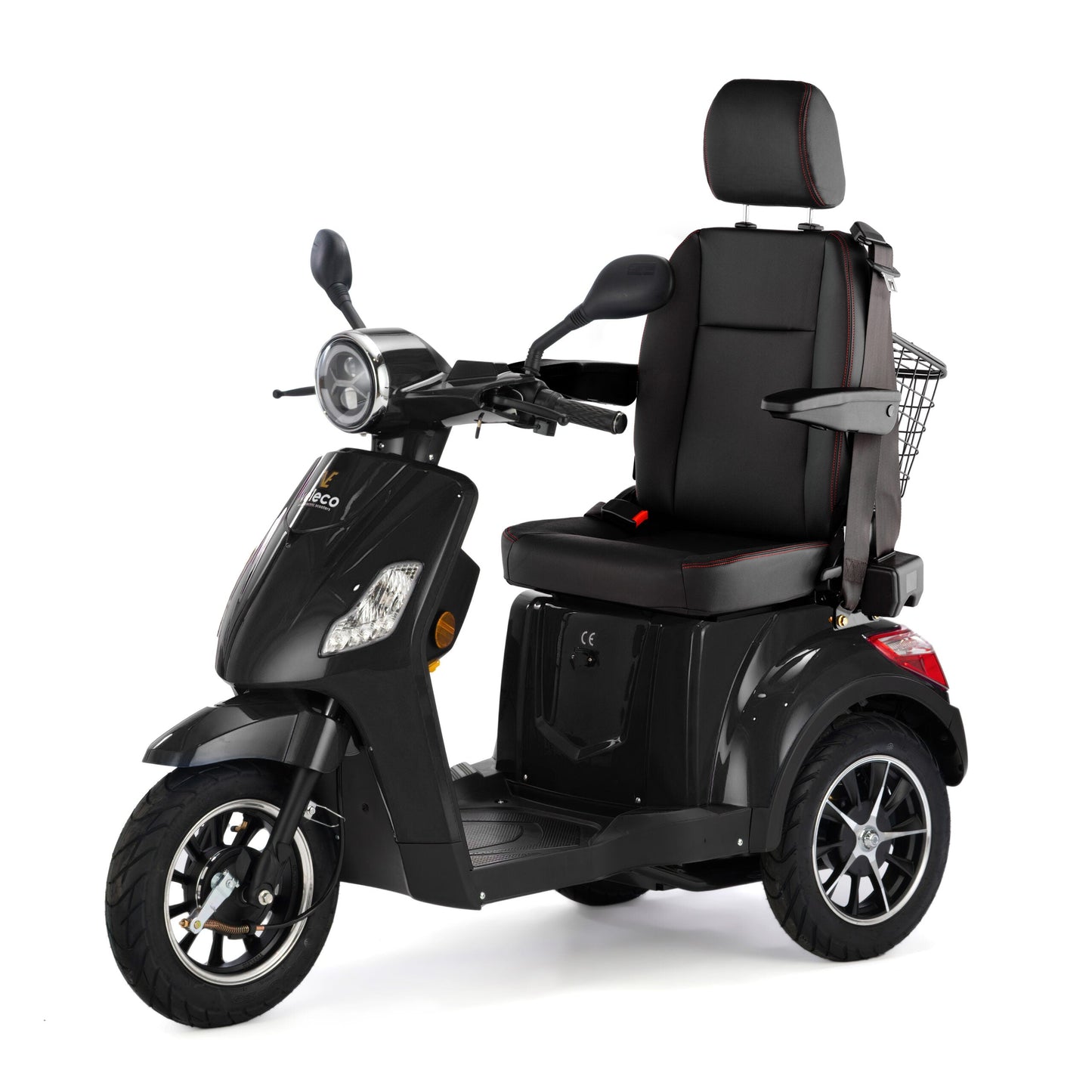 Veleco Draco – black colour variant, headrest, seatbelt, rear basket