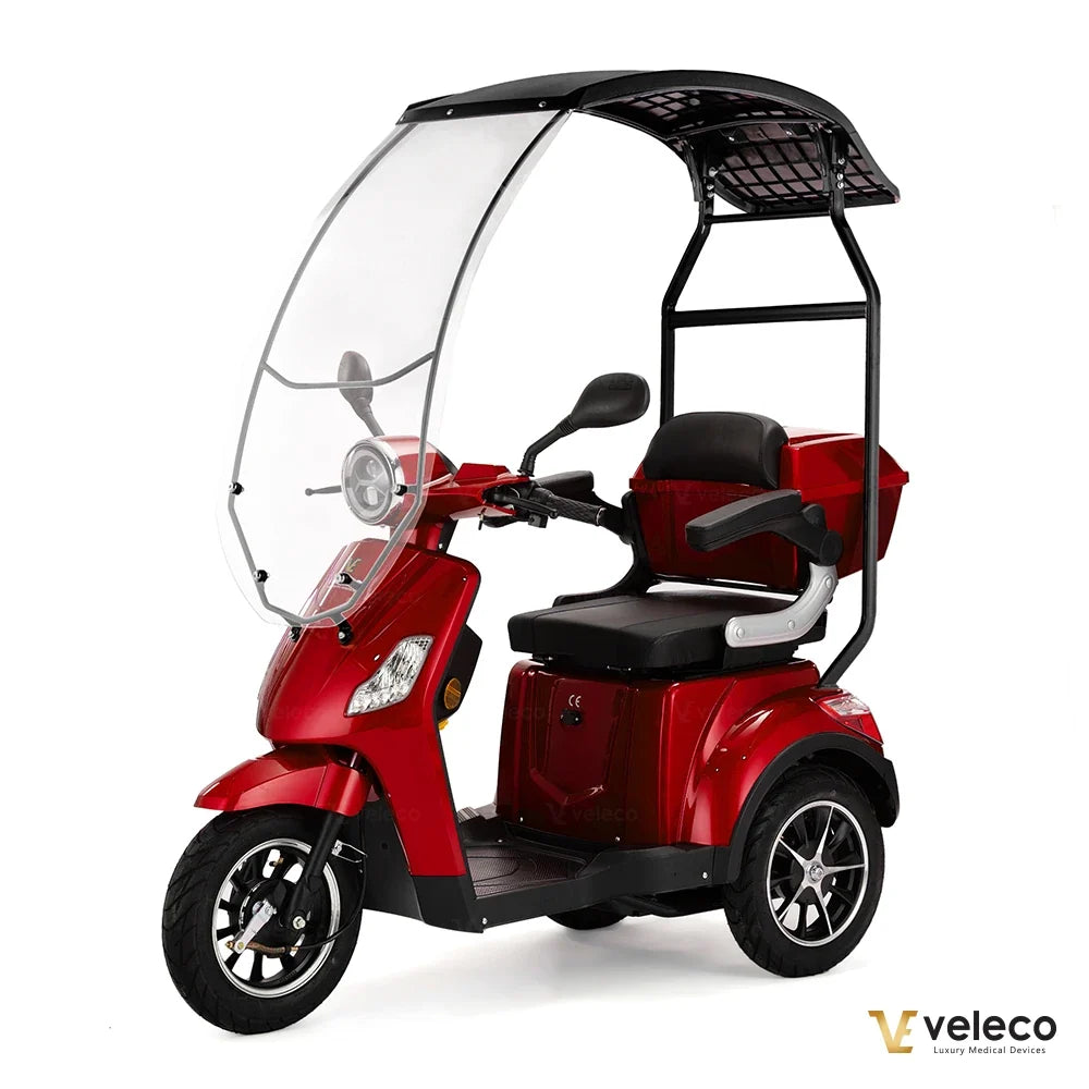 Veleco Draco – red colour variant, canopy, rear basket