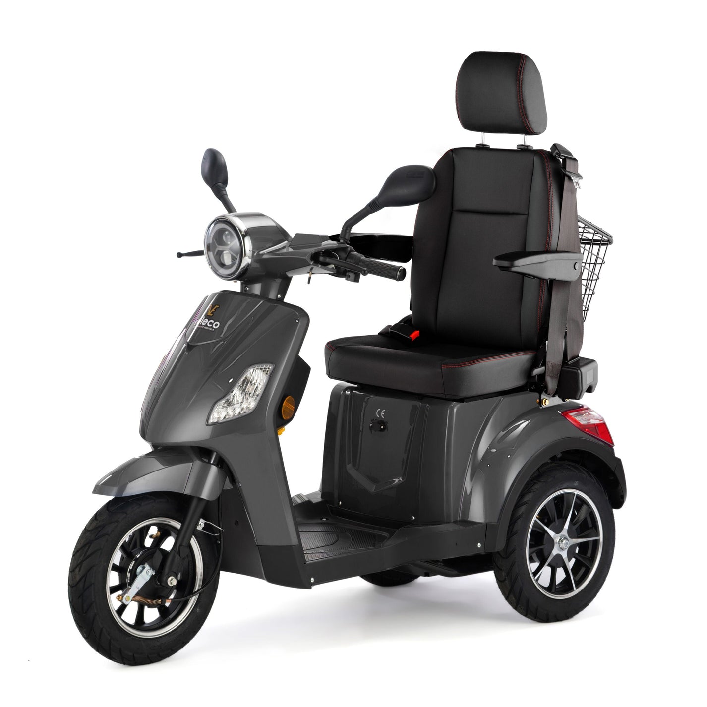 Veleco Draco – grey colour variant, headrest, seatbelt, rear basket