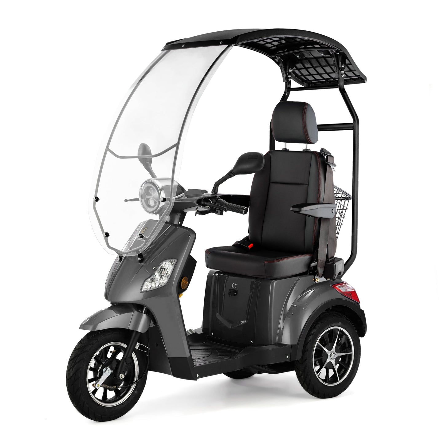 Veleco Draco – grey colour variant, canopy, headrest, seatbelt, rear basket