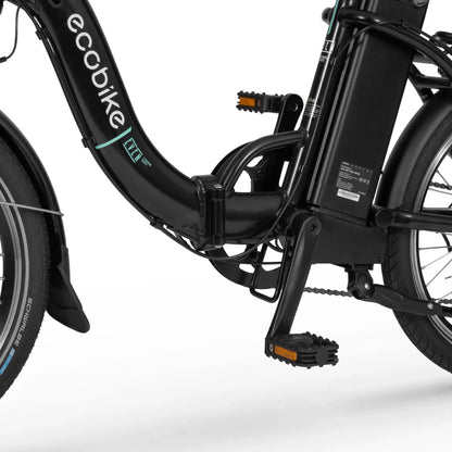 Electric Bike Ecobike Even features a sleek black frame, pedal system, and integrated battery for efficient riding.